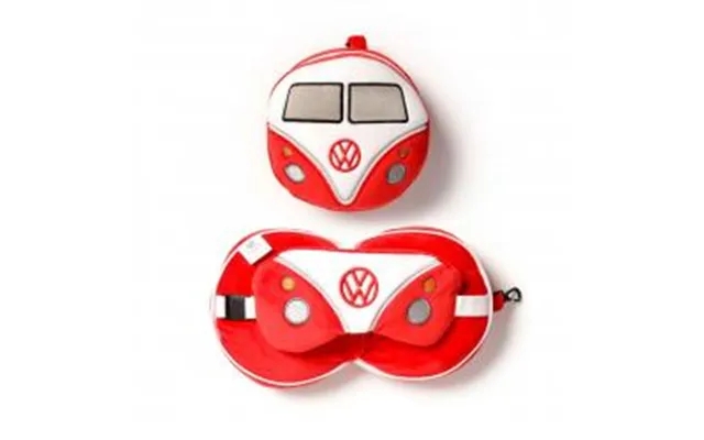 Relaxeazzz volkswagen vw t1 camper bus red travel pillow & eye mash - headrest product image