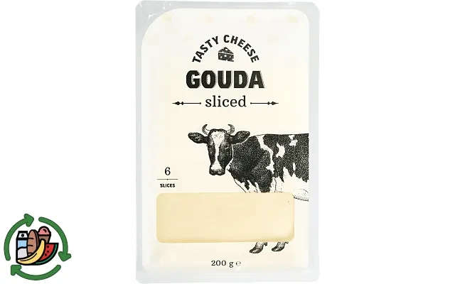 Gouda in slices tasty cheese product image