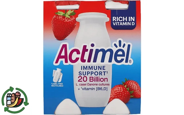 Jordbær 4x100g Actimel Drikkeyogh. product image