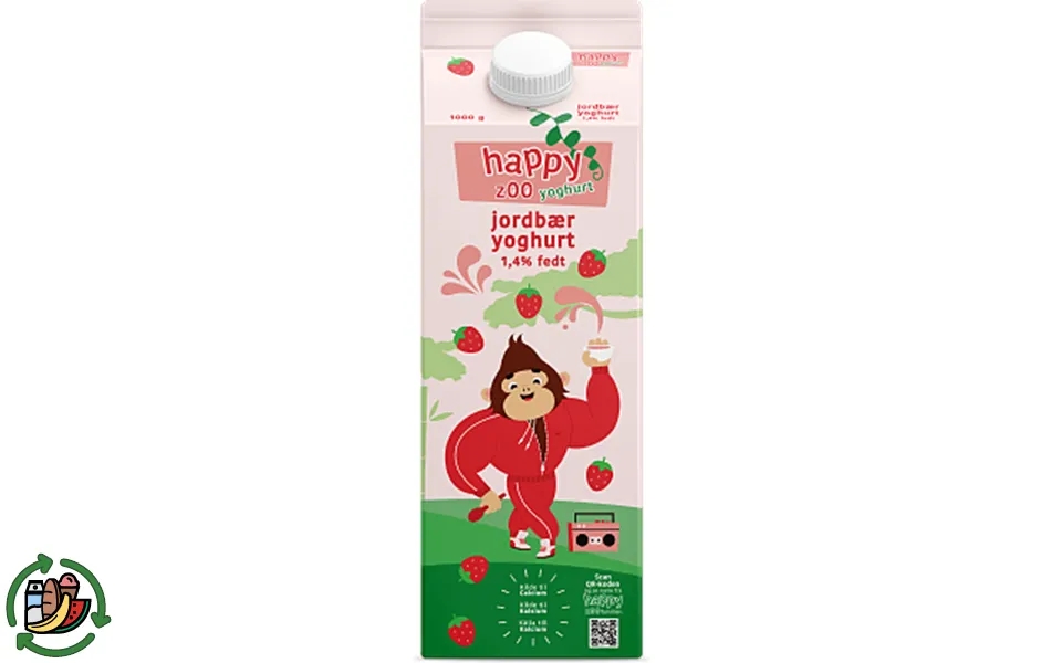 Yoghurt Jordbær Happy Zoo