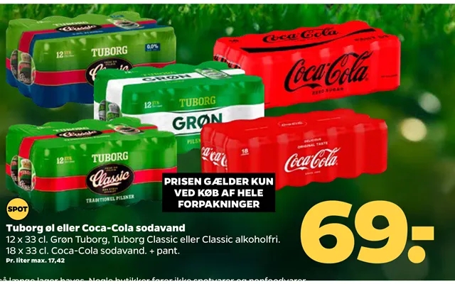 By purchase of throughout tuborg beer or coca-cola soda product image