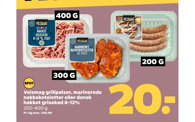 Palatability sausages, marinated cutlets or danish chopped pork 8-12% product image