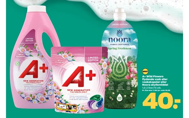 Floating sink or washing capsules or noora fabric softener product image