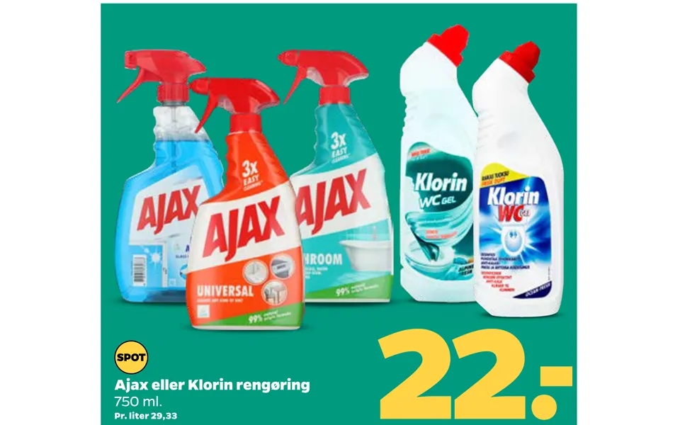 Ajax or chlorine cleaning