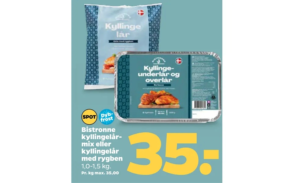 Bistronne kyllingelårmix or chicken legs with rygben