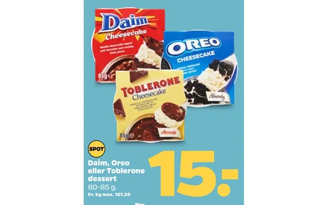 Daim, oreo or toblerone dessert product image