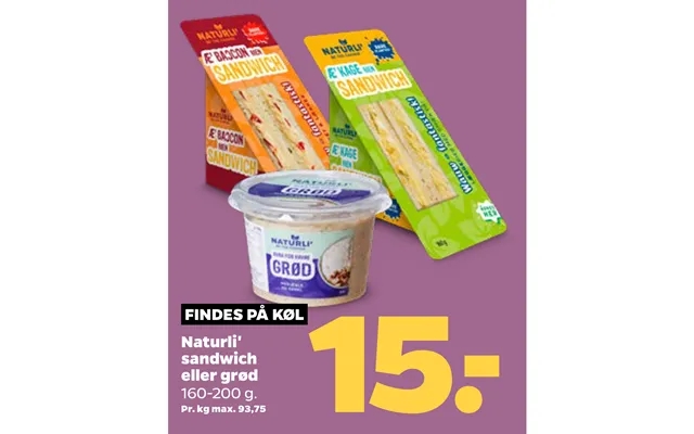 Findes På Køl Naturli' Sandwich Eller Grød product image