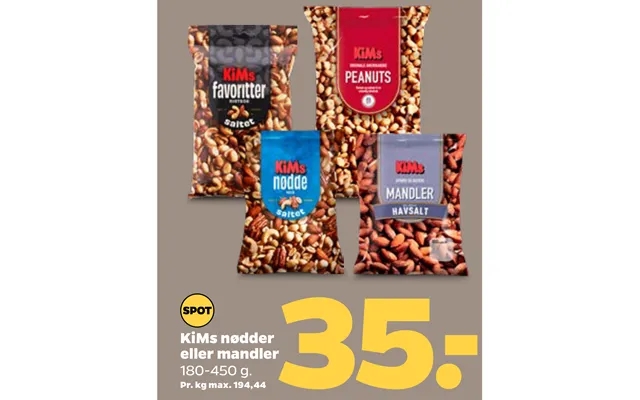 Kims nuts or almonds product image