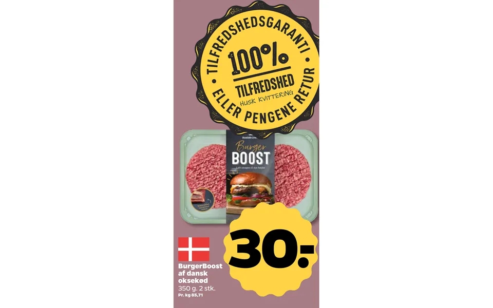 Burgerboost of danish beef