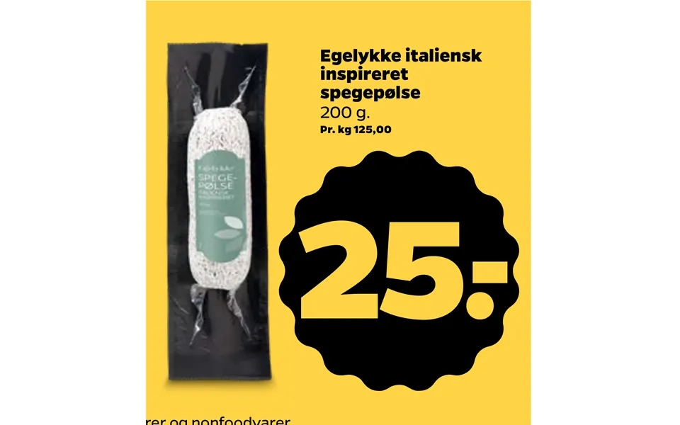 Egelykke Italiensk Inspireret Spegepølse