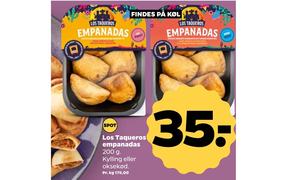 Findes På Køl Los Taqueros Empanadas