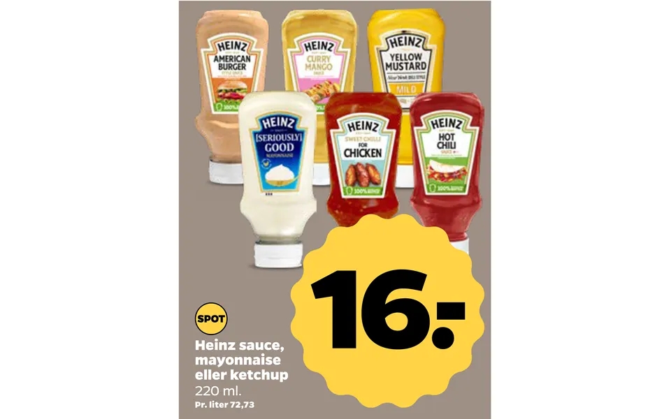 Heinz sauce, mayonnaise or ketchup