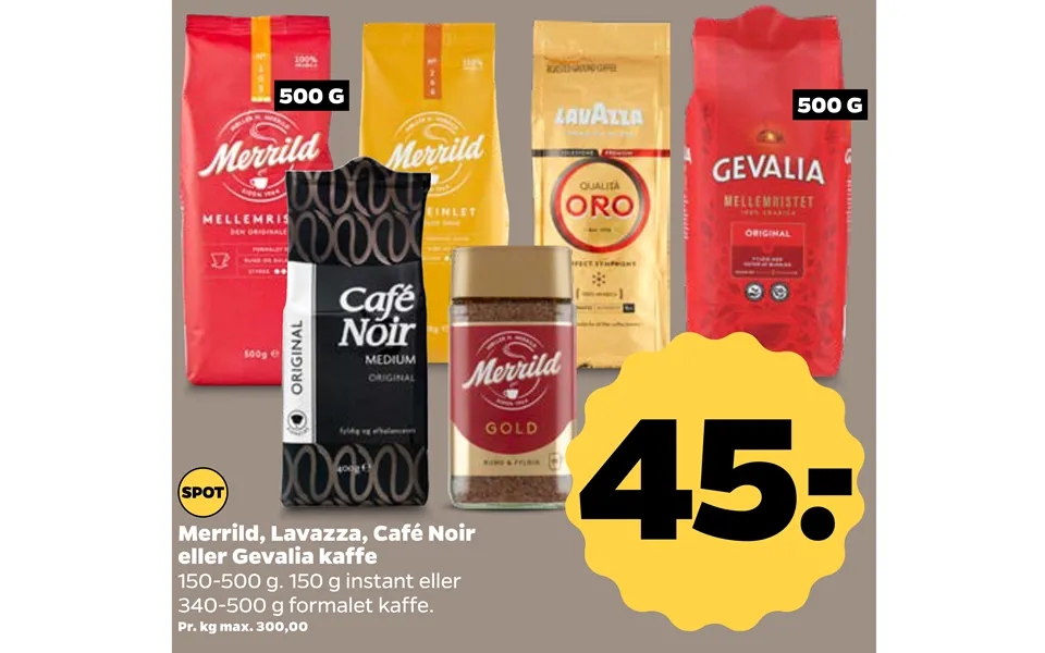 Douwe egberts, lavazza, cafe noir or gevalia coffee