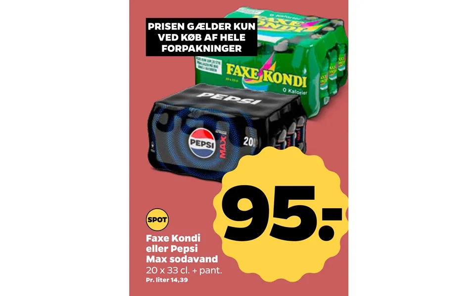 Ved Køb Af Hele Faxe Kondi Eller Pepsi Max Sodavand