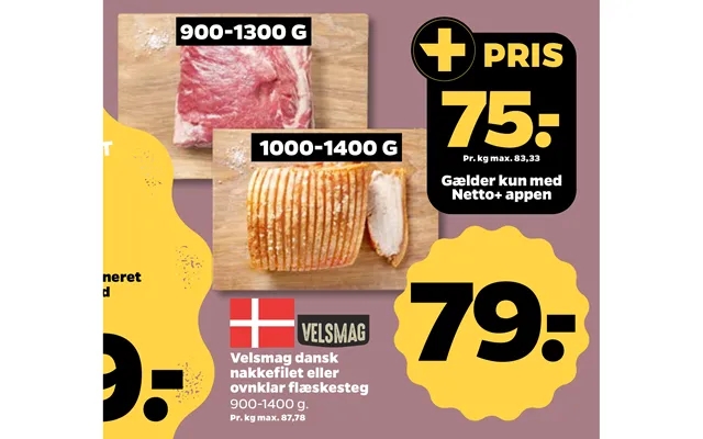 Palatability danish neck fillet or ovnklar roast pork product image