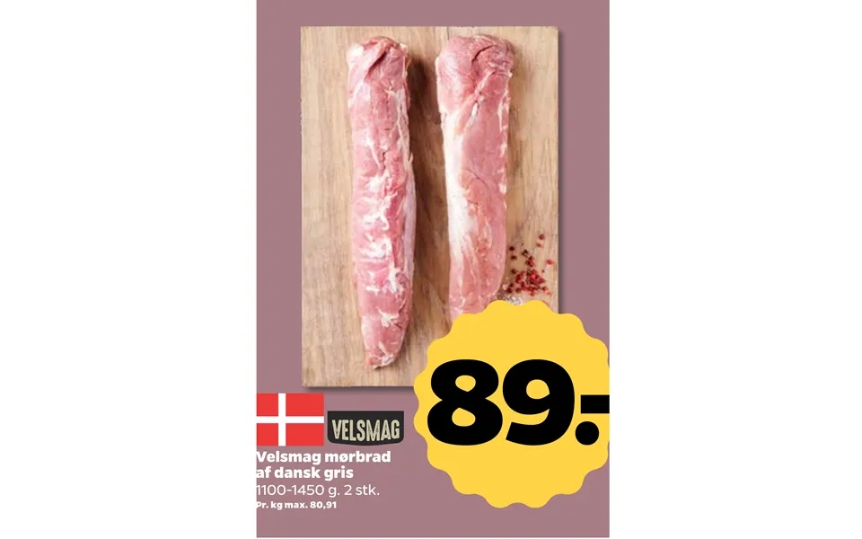 Palatability tenderloin of danish pig