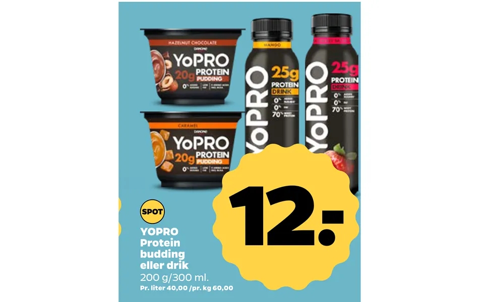 Yopro protein pudding or beverage