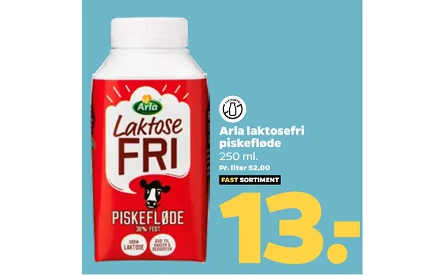 Arla lactose free whipping cream product image