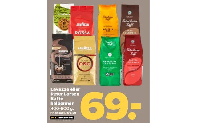Lavazza or peter larsen coffee helbønner product image
