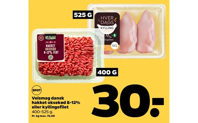 Velsmag Dansk Hakket Oksekød 8-12% Eller Kyllingefilet product image