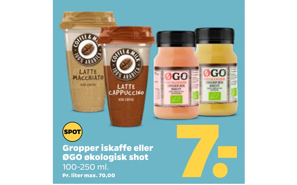 Gropper iced coffee or øgo organic shot