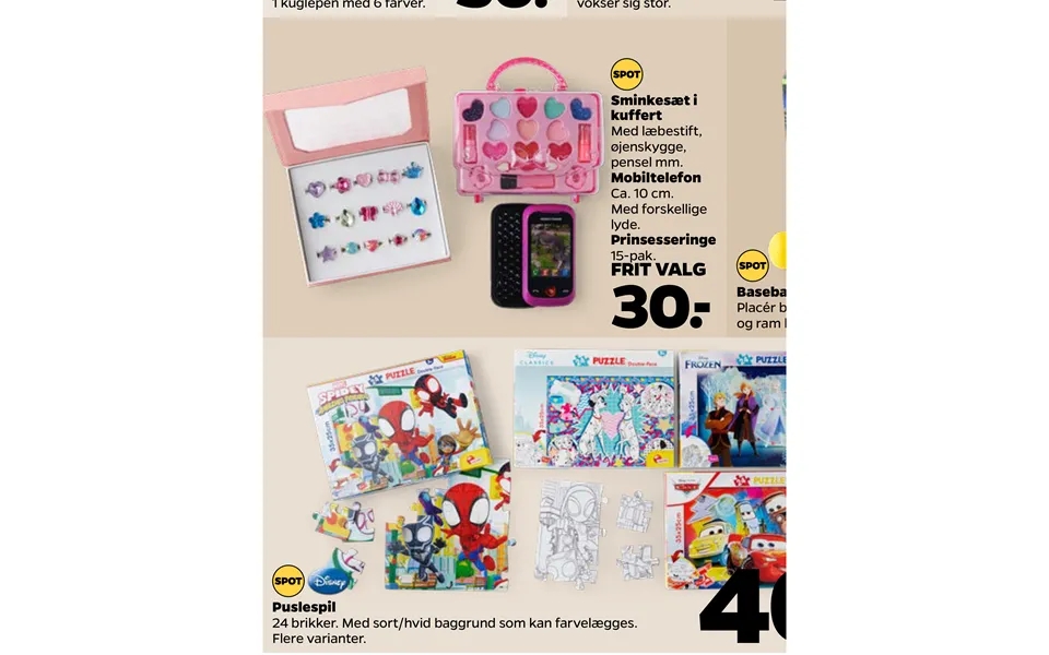 Sminkesæt in suitcase cellular phone princess rings puzzles