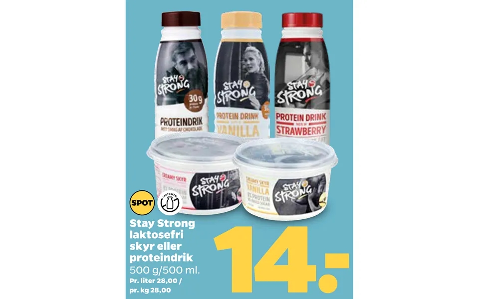 Stay stronghold lactose free shun or protein drink