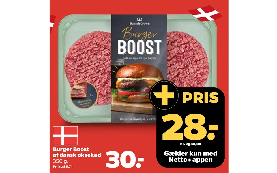 Burger boost of danish beef