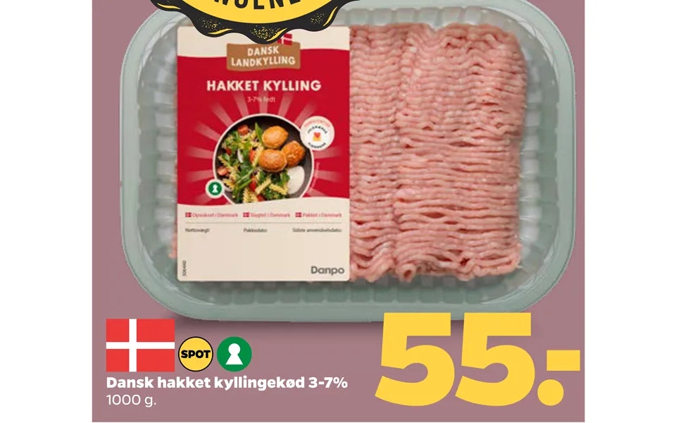 Dansk Hakket Kyllingekød 3-7%