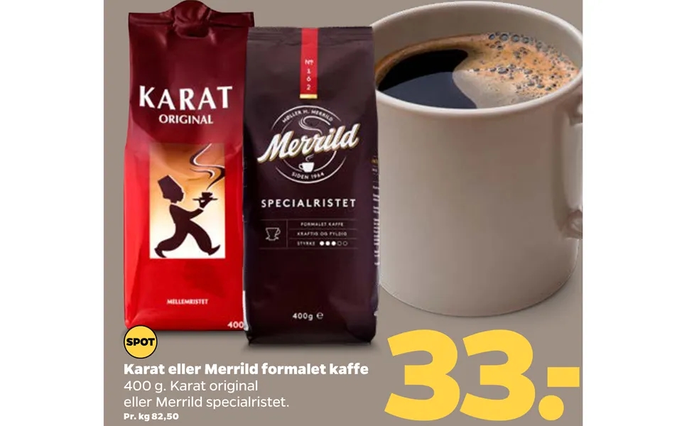 Karat Eller Merrild Formalet Kaffe