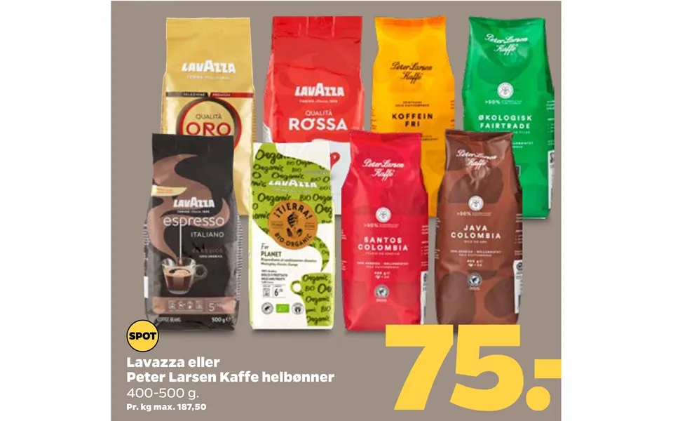 Lavazza Eller Peter Larsen Kaffe Helbønner