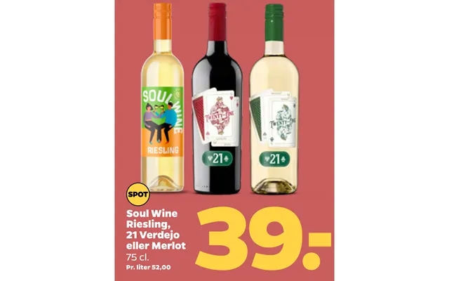 Soul Wine Riesling, 21 Verdejo Eller Merlot product image