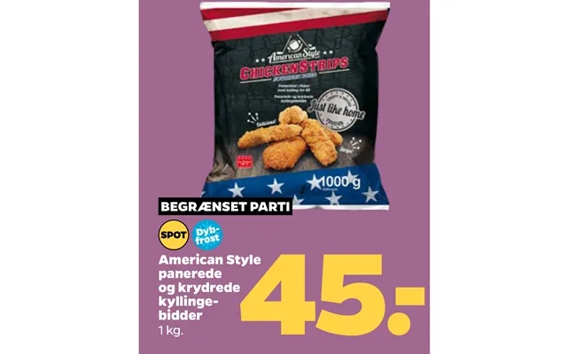 American style breaded chicken chunks product image