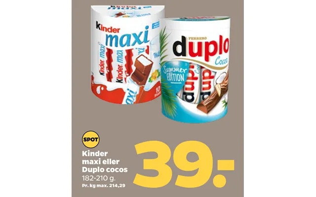 Kinder Maxi Eller Duplo Cocos product image