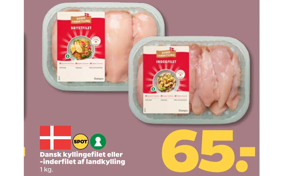 Danish chicken fillet or - inner fillet of landkylling