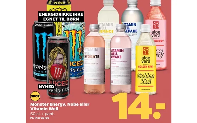 Energy drinks not suitable to children news monster energy, nobe or vitamin wel product image