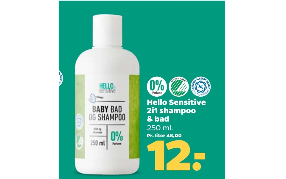 Hello Sensitive 2i1 Shampoo & Bad