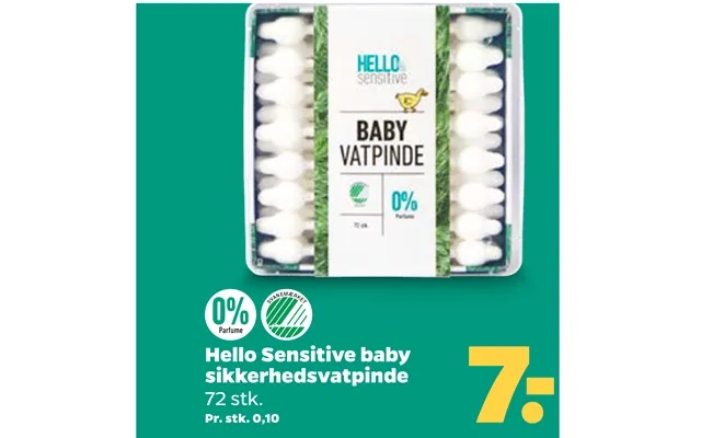 Hello sensitive baby sikkerhedsvatpinde product image