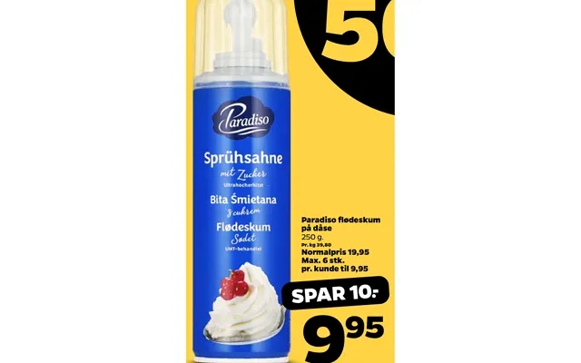 Paradiso whipped cream on can product image