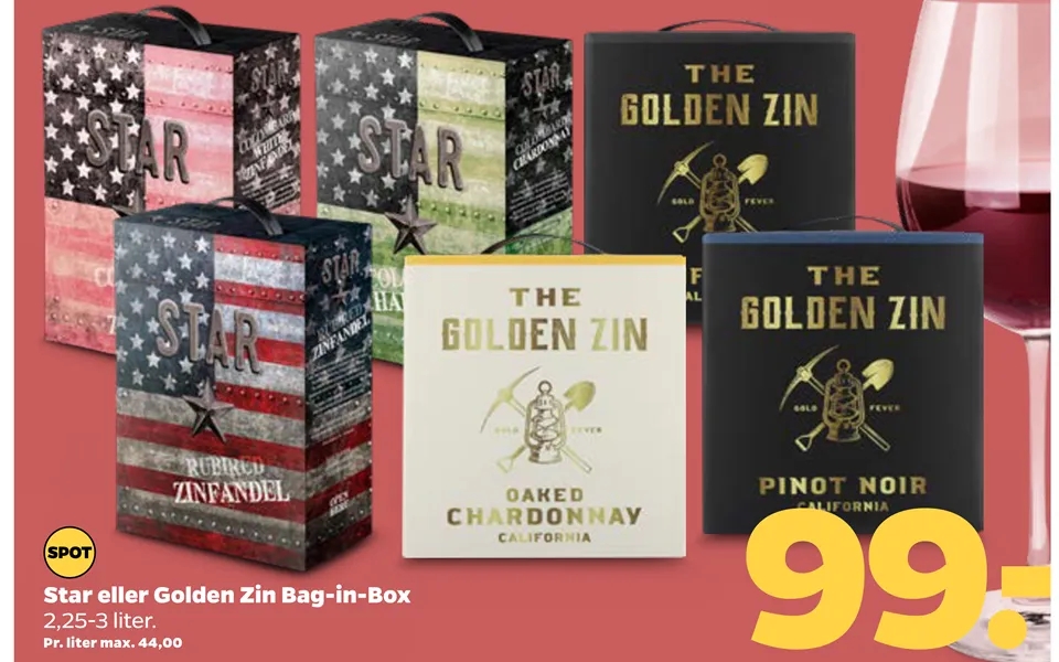 Star or golden zin bag-in-box
