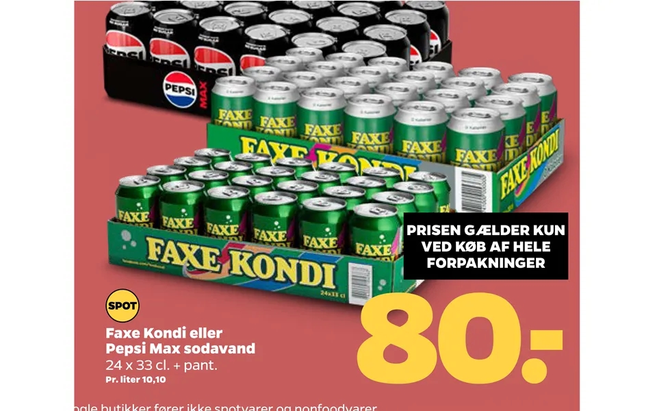 Ved Køb Af Hele Faxe Kondi Eller Pepsi Max Sodavand