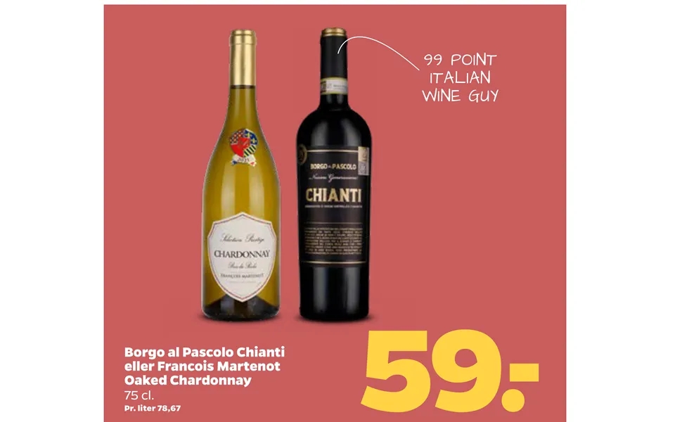 Borgo Al Pascolo Chianti Eller Francois Martenot Oaked Chardonnay