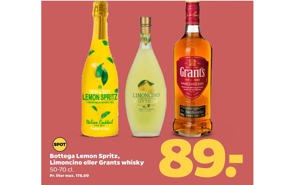 Bottega Lemon Spritz, Limoncino Eller Grants Whisky