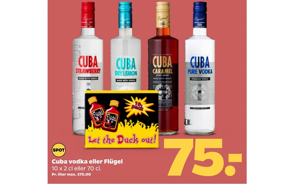 Cuba vodka or flügel