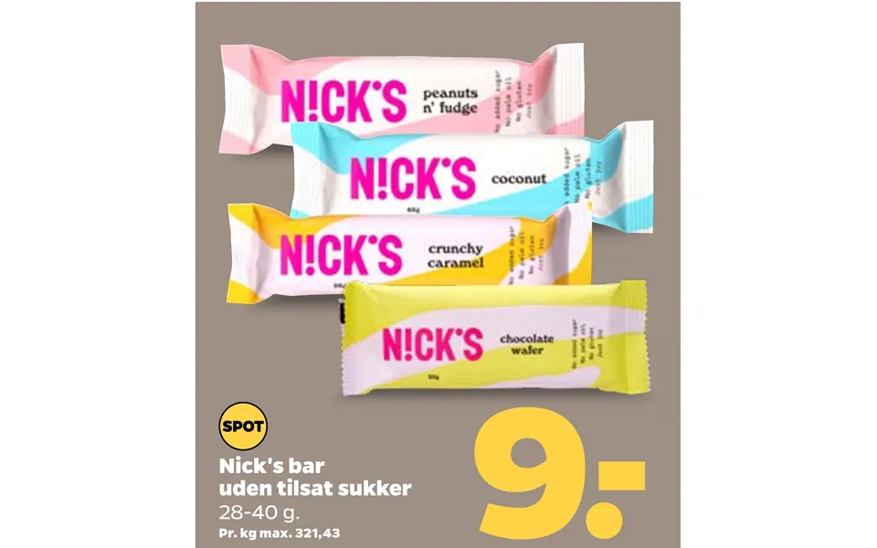 Nick's Bar Uden Tilsat Sukker