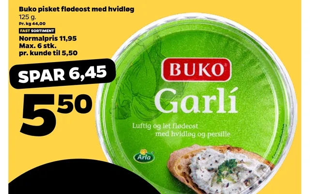 Buko Pisket Flødeost Med Hvidløg product image