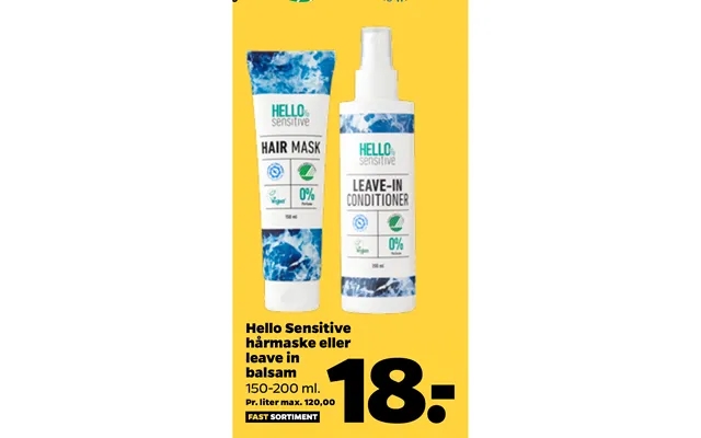 Hello sensitive hair mask or leaves in conditioner product image