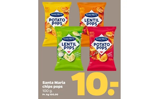 Santa maria potato chips pops product image