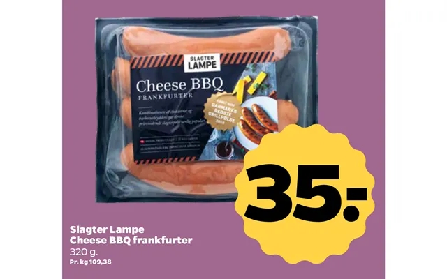 Butcher lamp cheese bbq frankfurter product image