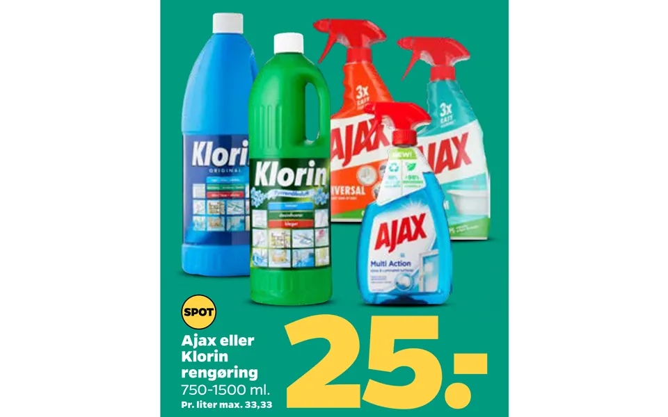Ajax or chlorine cleaning
